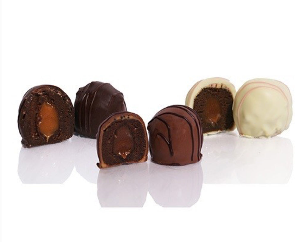 4 stk. Luksus trøffelkugler Mix - Hvid, Fløde & Mørk chokolade- 190g