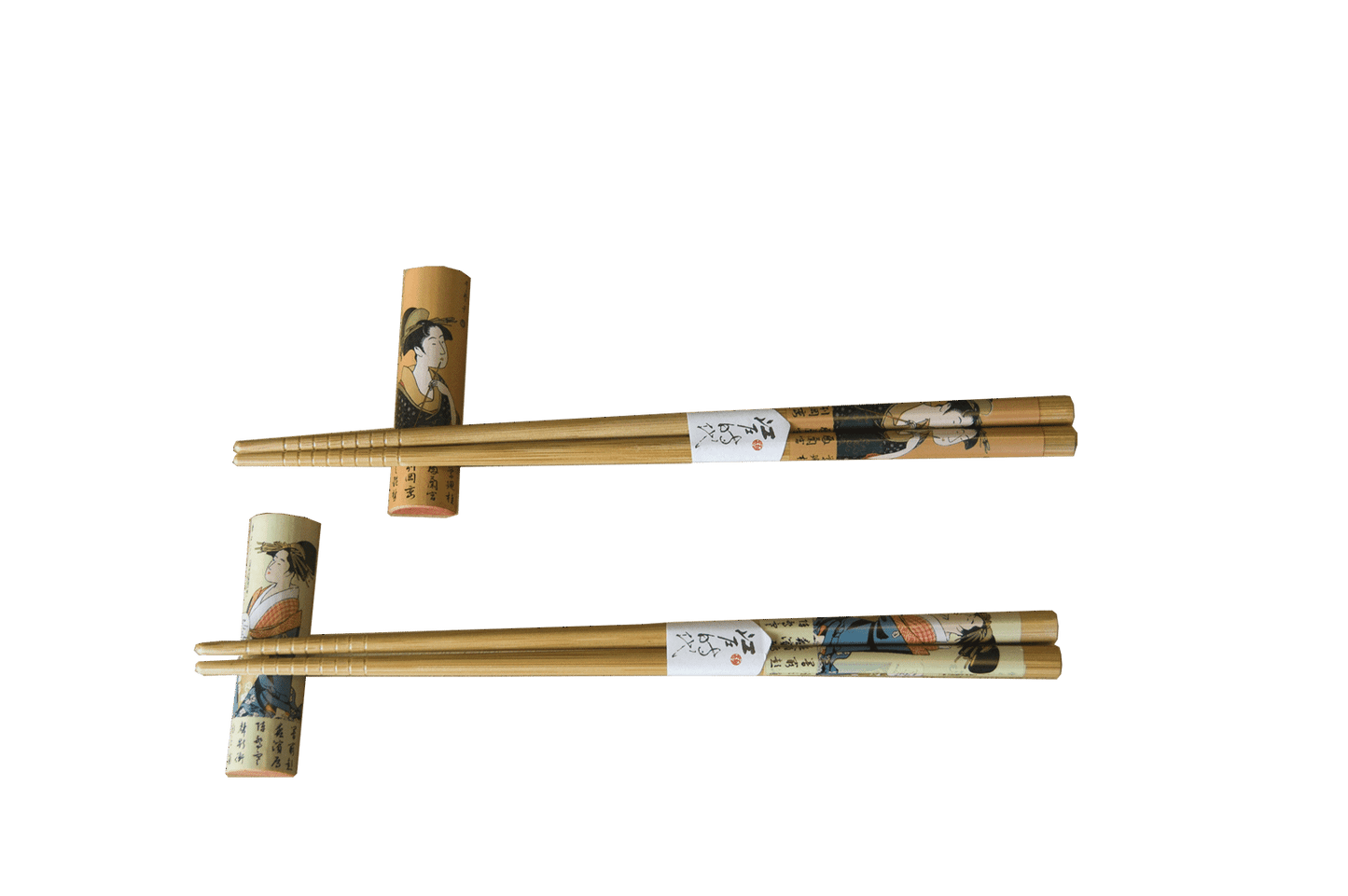 Japanese chopsticks set Geisha, with holder 22,5 cm
