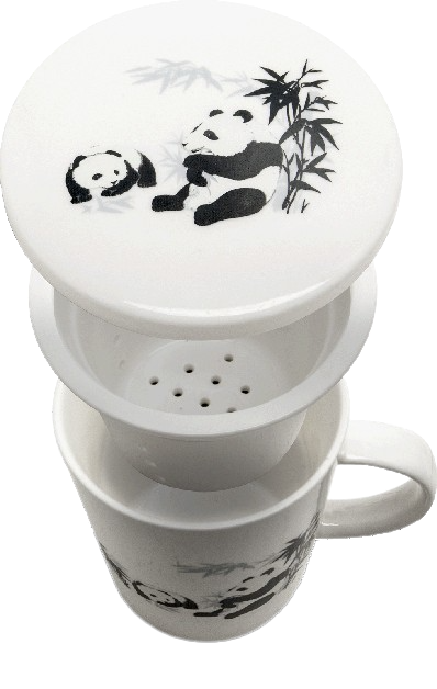 Tea mug with filter Panda Ø9,5 cm | H11 cm