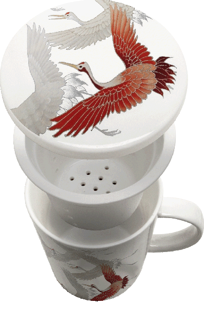 Tea mug with filter Crane Ø9,5 cm | H11 cm
