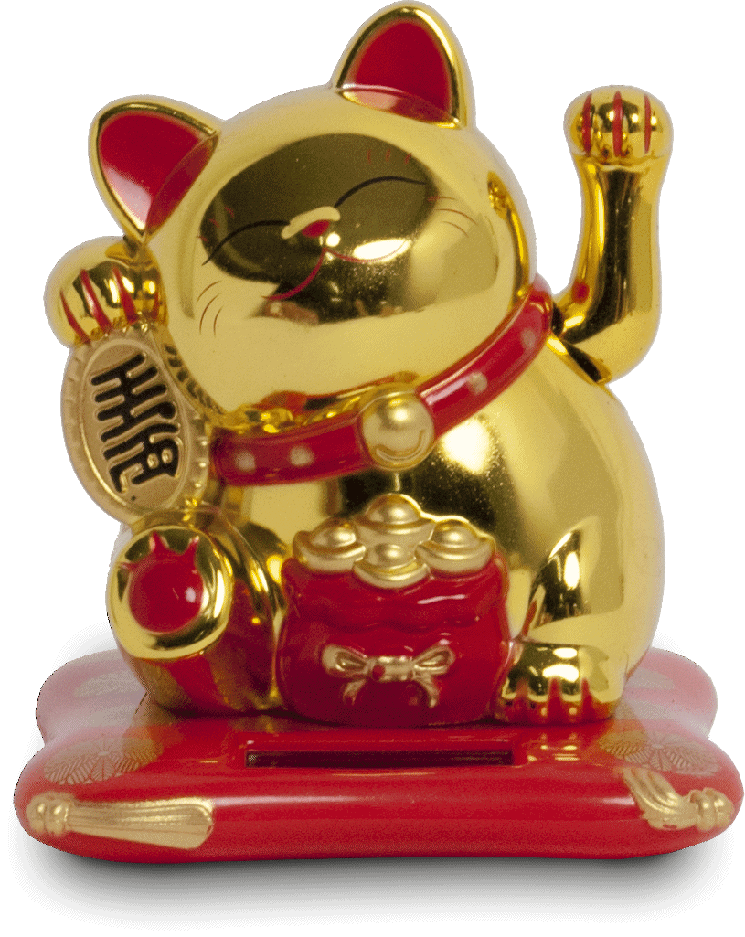 Lucky cat Solar Solar energy, gold 9x10x10,5 cm