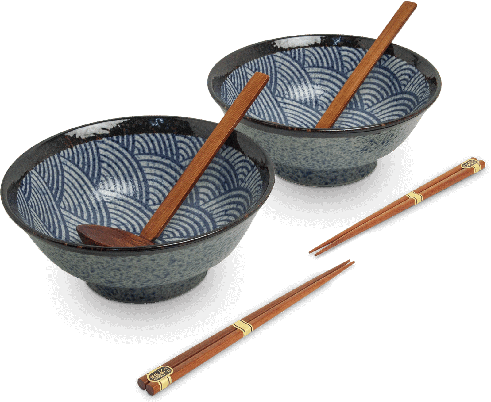Ramen bowl set Japanese wave  Ø22 cm | H9 cm