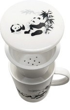 Tea mug with filter Panda Ø9,5 cm | H11 cm