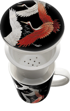 Tea mug with filter Crane black Ø9,5 cm | H11 cm