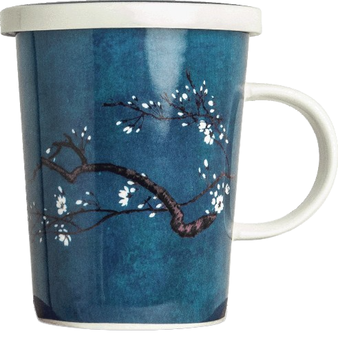 Tea mug with filter Magnolia blue Ø9,5 cm | H11 cm