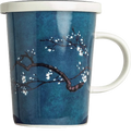Tea mug with filter Magnolia blue Ø9,5 cm | H11 cm