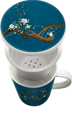 Tea mug with filter Magnolia blue Ø9,5 cm | H11 cm