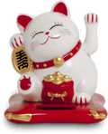 Lucky cat Solar Solar energy, white  6,5x7x7,5 cm