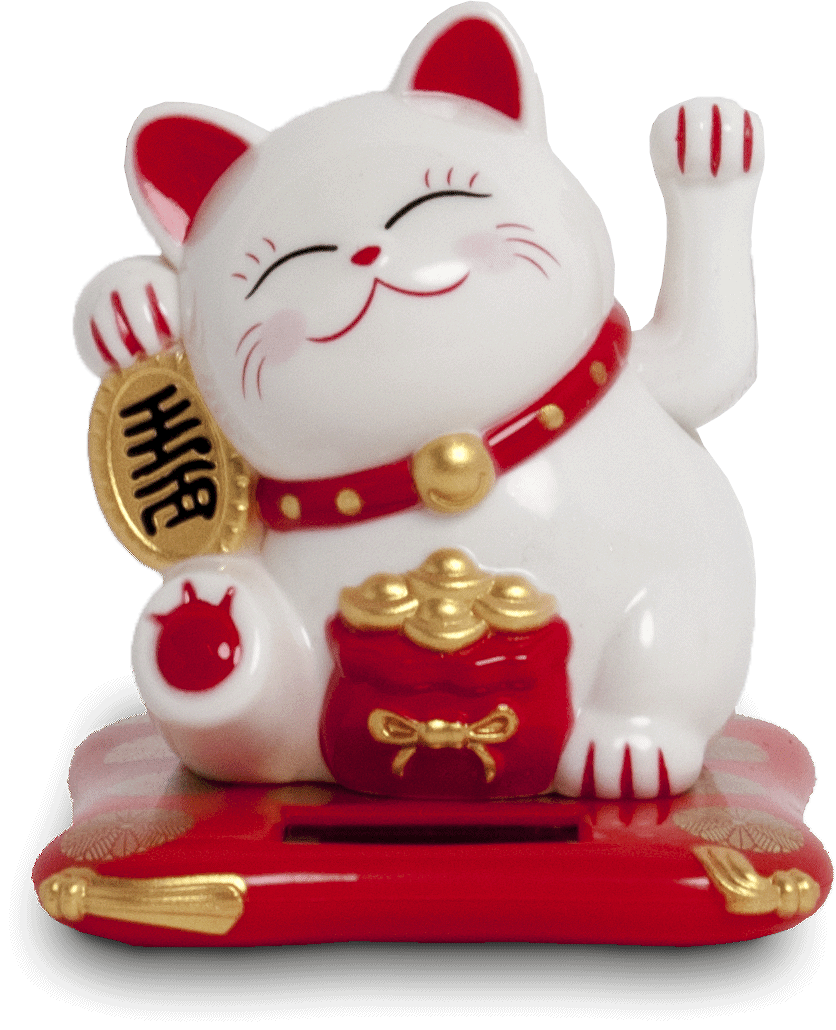 Lucky cat Solar Solar energy, white  6,5x7x7,5 cm