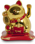 Lucky cat Solar Solar energy, gold  9x10x10,5 cm