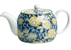 Tea set Flower pattern blue yellow 600 ml