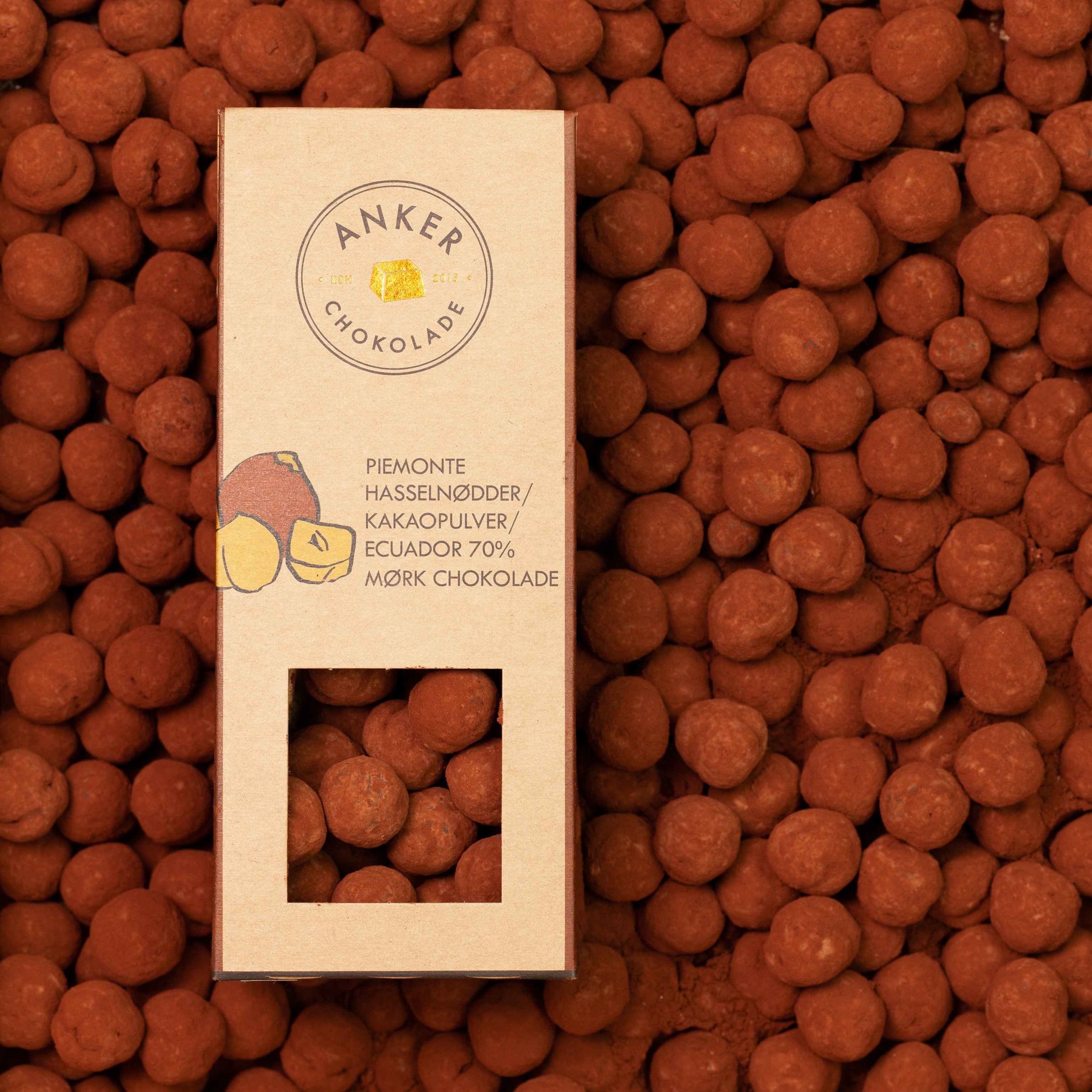 Piemonte Hasselnødder / Kakaopulver / Ecuador 70% Mørk Chokolade Økologisk